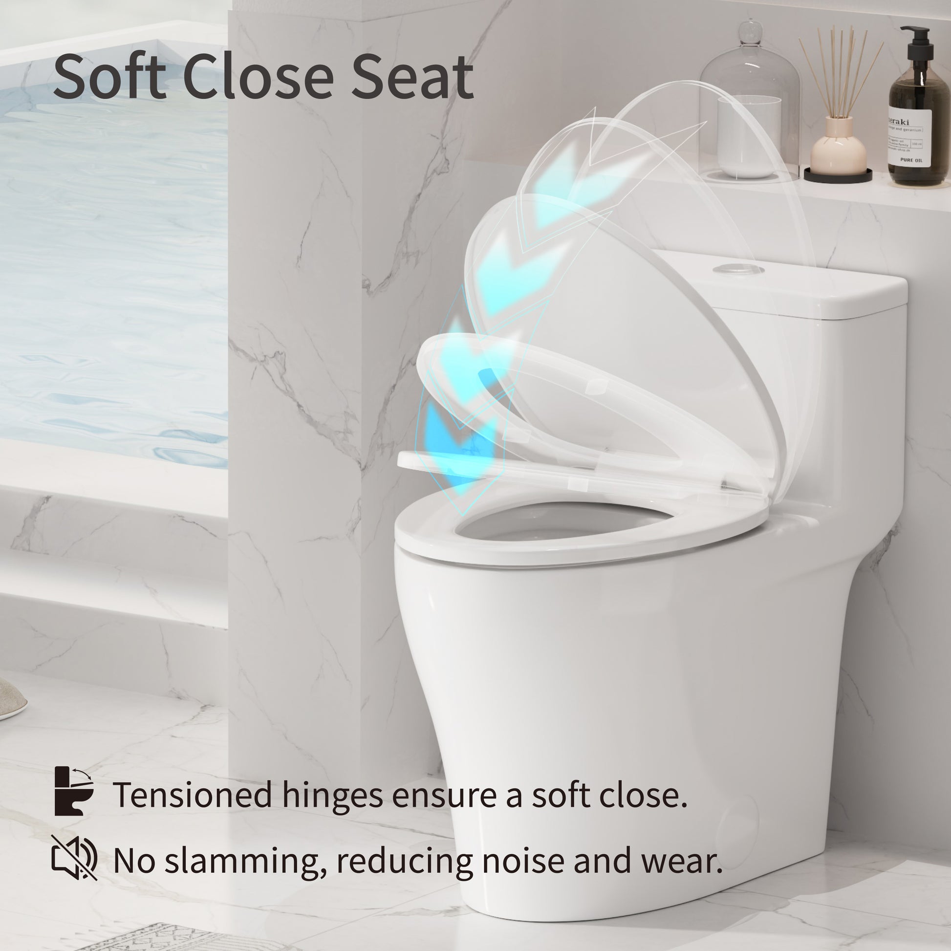 0.8/ 1.28 GPF Dual Flush Elongated One Piece Toilet with Comfort Chair Seat ADA Height 17.33", 12" Rough-in