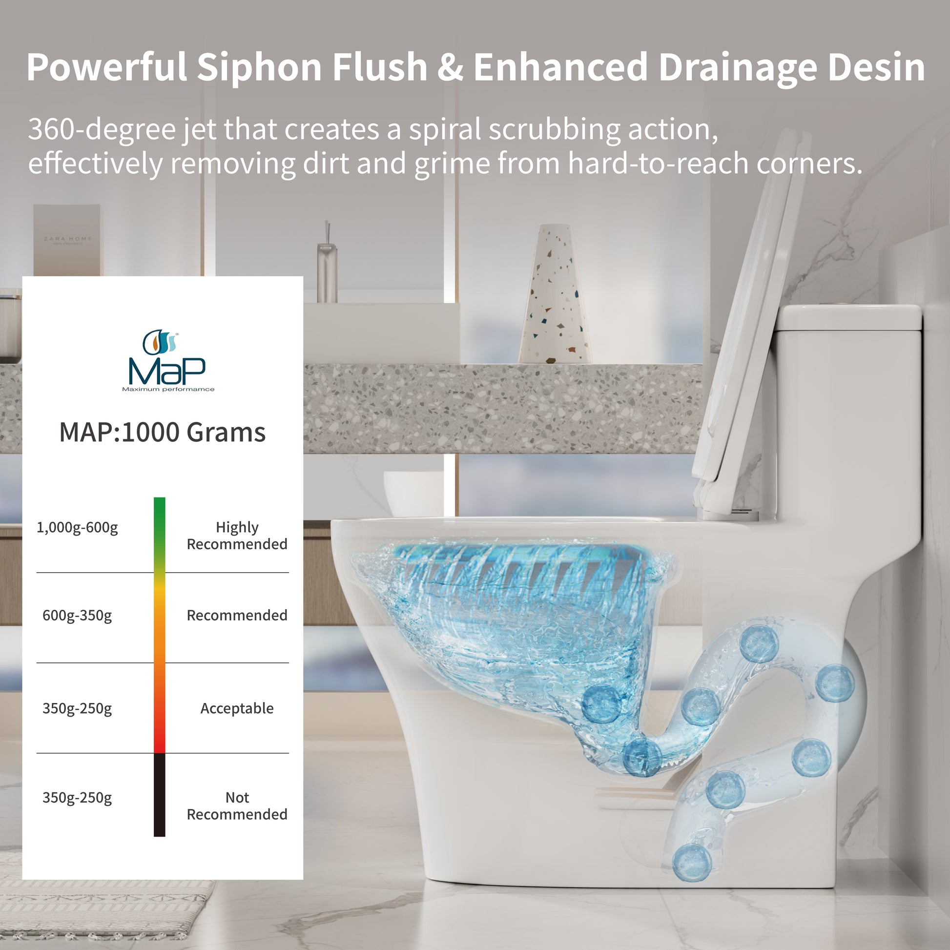 0.8/ 1.28 GPF Dual Flush Elongated One Piece Toilet with Comfort Chair Seat ADA Height 17.33", 12" Rough-in