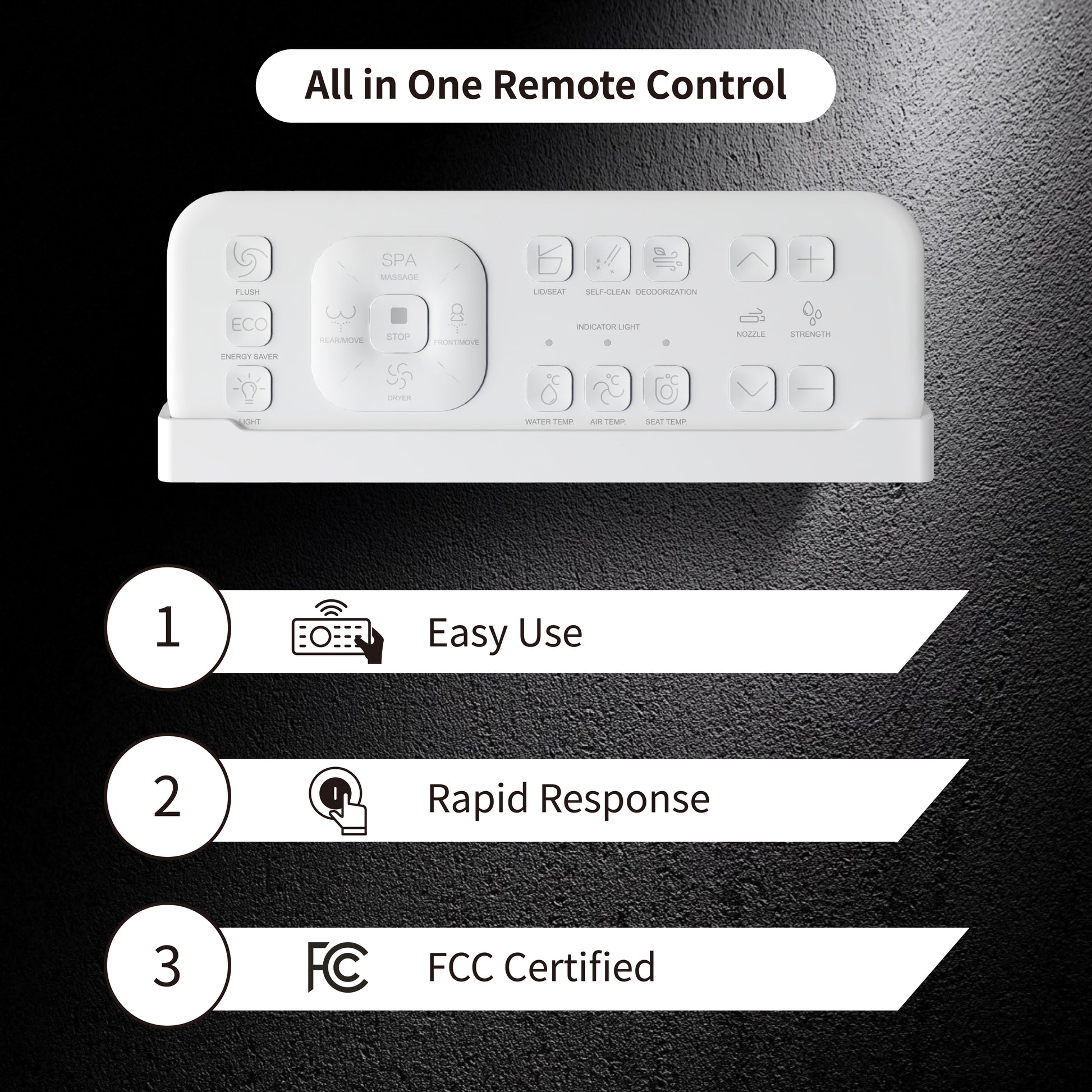 Smart Bidet Toilet with Auto Lid&Seat, Auto 1000 Gram MaP Score Flush, ADA Comfort Height, Heated Seat, Air Dryer, Photocatalyst Deodorization, Smart Toilet with Bidet Built in, 12’’ Rough-in