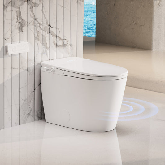 Smart Bidet Toilet with Auto Lid&Seat, Auto 1000 Gram MaP Score Flush, ADA Comfort Height, Heated Seat, Air Dryer, Photocatalyst Deodorization, Smart Toilet with Bidet Built in, 12’’ Rough-in