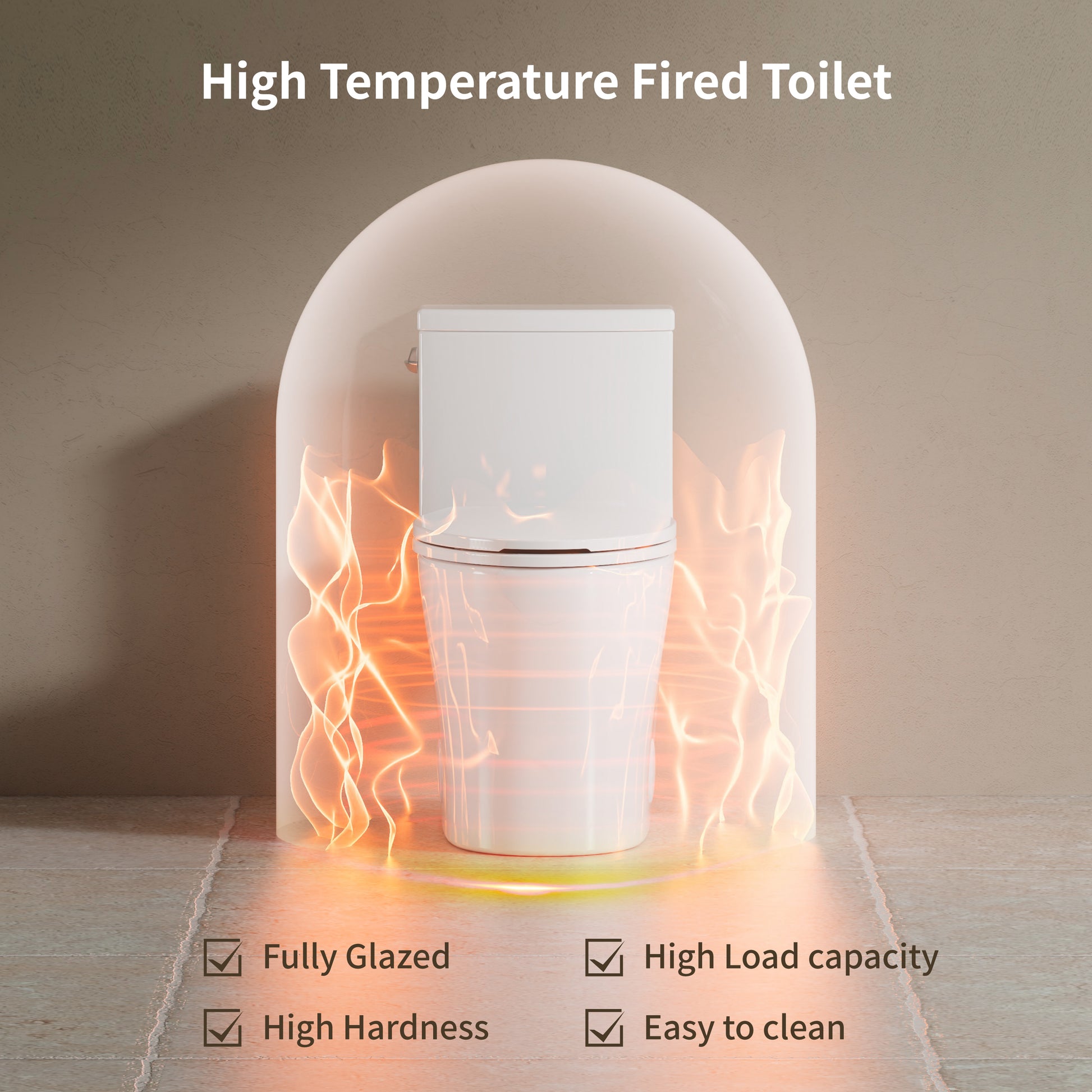 1.28 GPF Side Lever Flush Elongated One Piece Toilet, Sleek Design, 12" Rough-in